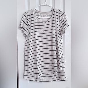A Pea in the Pod Women's Striped Short Sleeve Maternity/Nursing Tee
